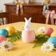 thumbnail image 5 of Regalos de Pascua para Niños Ornamento de Conejito de Cerámica 5.2x5.2x9.2cm Diseño de Anidación Rosa con Acabado Acristalado, Figuras de Conejitos de Pascua, 5 of 6