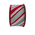 thumbnail image 5 of Red White Teal Green Candy Cane Ribbon - 2 1/2" x 10 Yards, Wired Edge, Christmas Ribbon, Glitter Sparkles, Wreath, Bows, 5 of 6