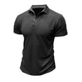 thumbnail image 2 of Camisetas Mens Beefy Muscle Color Sólido Turndown Collar Blusa Top, Camisetas de Manga Corta para Hombre, 2 of 6
