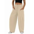 thumbnail image 1 of Pantalones Bombachos Holgados de para Mujer, Pantalones Casuales de Verano con Cordón, Ropa de Viaje con Bolsillos 2025 Albaricoque XL, 1 of 7