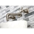 thumbnail image 3 of Kingston Brass KS6128BX Metropolitan Double-Handle Wall Mount Bathroom Faucet, Brushed Nickel, 3 of 8