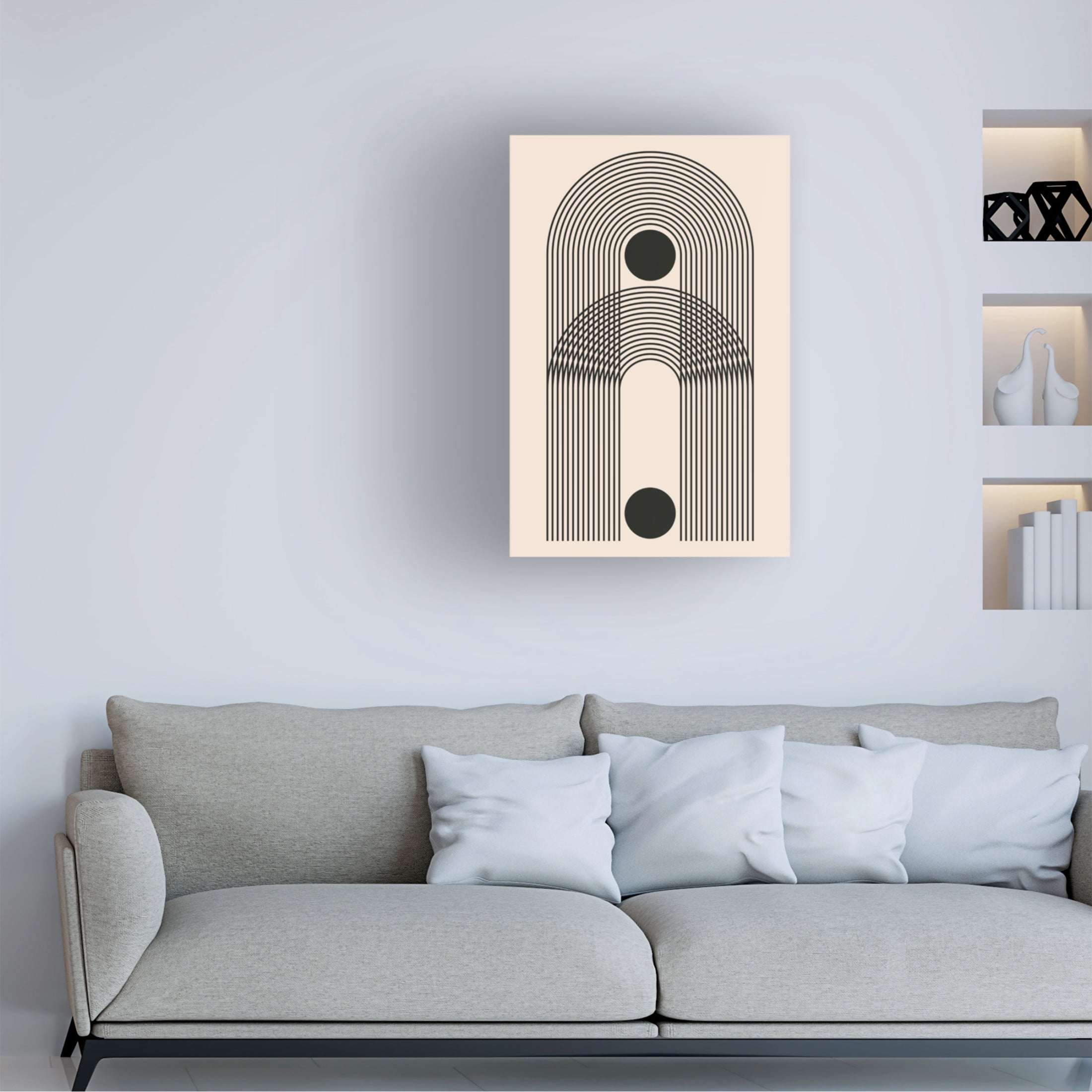 Trademark Fine Art jay stanley Black Boho Vibe Series 3 Canvas Wall Art