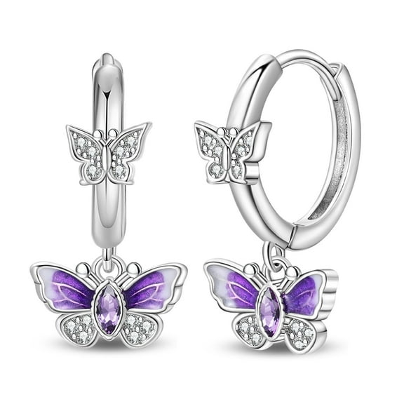 KUNSIR 925 Sterling Silver Romantic Butterfly Drop Earrings For Women Jewelry Jewelry Gifts