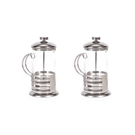 

2X Manual Coffee Espresso Maker Pot French Coffee Tea Percolator Filter Stainless Steel 350Ml