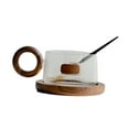thumbnail image 2 of yotijay Cappuccino Mugs with Saucer Coffee Cup Set Single Handle Office Tea Drinking Set Round handle, 2 of 9