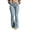 Light Blue, variant on Miqool Women's High Waisted Flare Jeans Bell Bottom Denim Pants Casual Trousers with Pockets & Button Fly