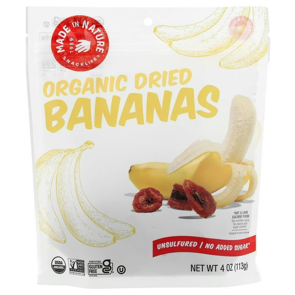 Made in Nature Organic Dried Banana Slices, 4 oz