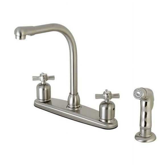 Kingston Brass FB758ZXSP Millennium 8-Inch Centerset Kitchen Faucet with Sprayer Brushed Nickel