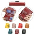 thumbnail image 2 of Sonducket Cartera de cuero con borla, monedero plegable para cambio de dinero, para viajes, compras, crédito, débito, tarjetero, billetera Carteras Marrón, 2 of 6