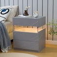 thumbnail image 2 of Cubehom LED Night Stand Modern Nightstand with 3 Drawers LED Bedside Tables for Bedroom, Living Room, 2 of 6