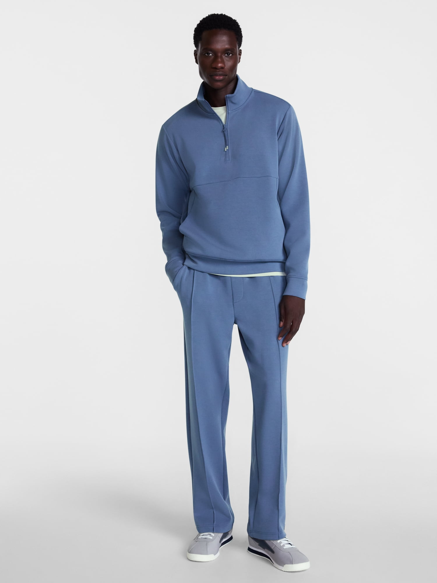 Avia Men's Twill ScubaKnit Quarter Zip Pullover Sweatshirt, Sizes XS-4XLT