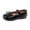Black, variant on Gyujnb Toddler Girls Patent Bow Mary Jane Flats Adjustable Strap Non- Sole for School & Daily Wear,3-3.5 Years
