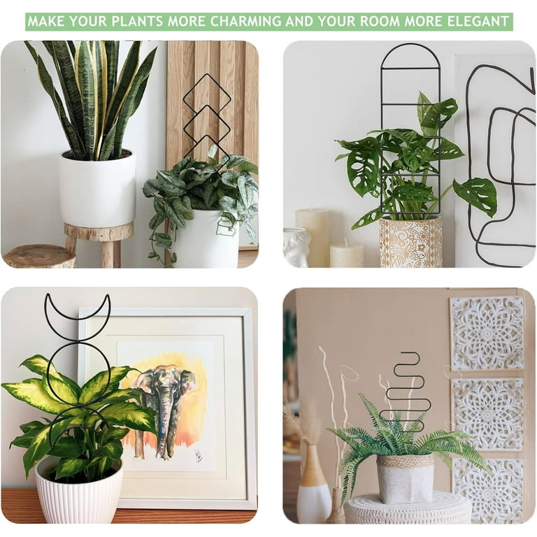 4 Pcs Plant Trellis for Climbing Plants Indoor, Small Trellis for Potted  Plants,Indoor Plant Trellis for Potted Plants Support Black Garden Trellis  ...