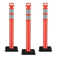 thumbnail image 1 of Costway 3 Pack Traffic Delineator Post Safety 45" Traffic Barrier with Reflective Strips, 1 of 10