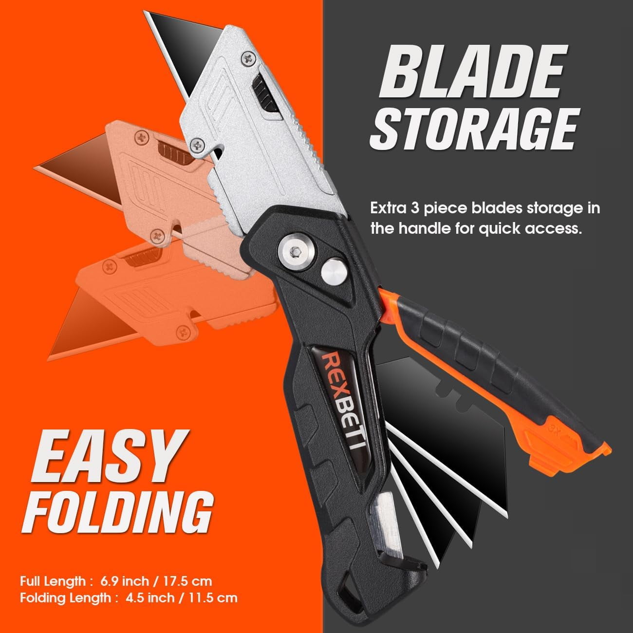 18mm Heavy-Duty Utility Knife (L-1) - Multi-Purpose Custom Cutting Depth Utility Knife w/Ergonomic Grip Handle & Snap-Off Blade, Replacement Blades: Any 18mm Blade