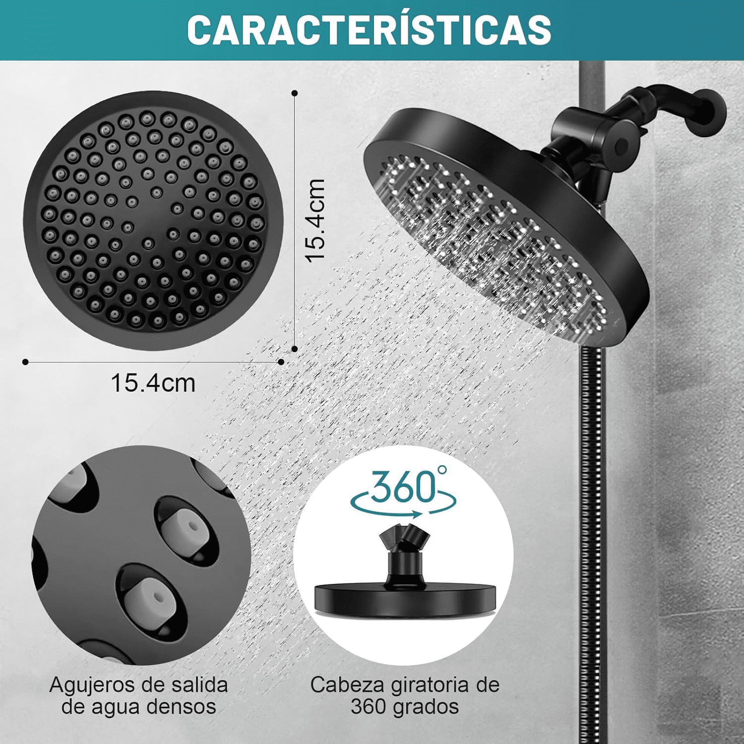 DnxnIaIfy Shower Head, High Pressure Rain ShowerHead, Handheld ShowerHeads Combo with 60" Hose for bathroom