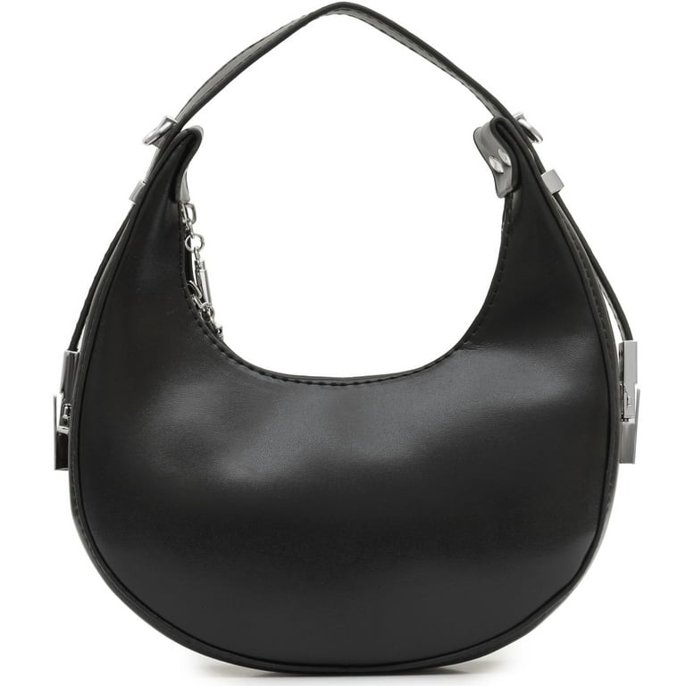Minimalist Saddle Bag PU Leather Small Half-moon Shoulder Bag