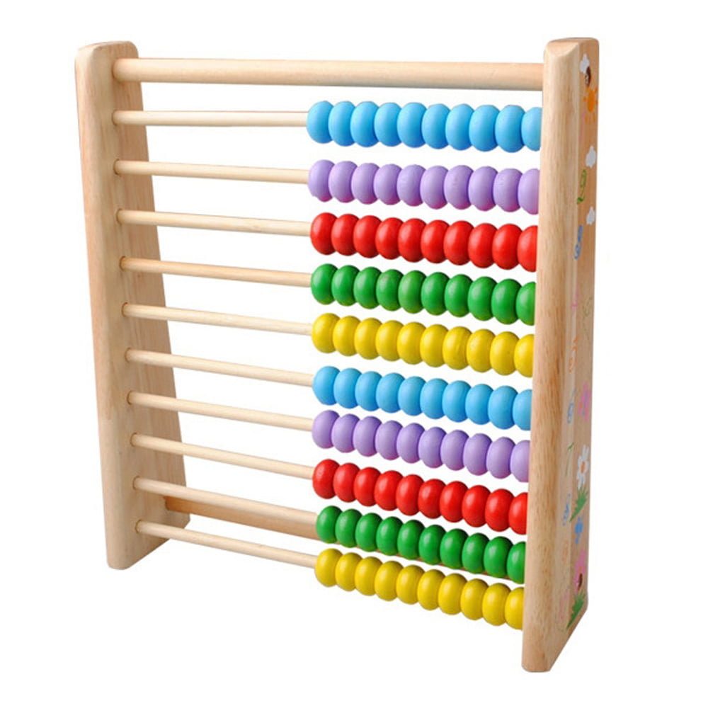 Wooden Abacus 100 Colorful Beads Counting Kids Math Educational Toy Gift 