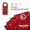 thumbnail image 3 of Cortinas opacas Deconovo con estampado de diamantes plateados, aislantes térmicos, con ojales, color rojo/diamante, 132 cm de ancho x 137 cm de largo, para sala de estar, 3 of 6