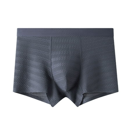 Summer Savings Clearance 2025  Mens Boxer Briefs  Men s Ice Silk Underwear Seamless Trunk Boxers Briefs with Pouch Moisture-Wicking Breathable Short Leg Underpants L-3XL