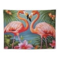 thumbnail image 5 of Chilfamy  Flamingo Tapestry, Illustration of Flamingo with Tropical Garden Hibiscus Flower Plant Vintage, Wide Wall Hanging for Bedroom Living Room Dorm 40x30inch, 5 of 6