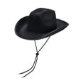 thumbnail image 2 of Jxzom Women Men Cowboy Hat Classic Roll Up Brim Fedora Cowgirl Hat Western Cowboy Hat Stage Performance Hat, 2 of 7