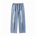 thumbnail image 6 of WXLWZYWL Mens Wide Leg Jeans Elastic Waist Baggy Jeans Casual Drawstring Denim Pants Trousers, 6 of 6