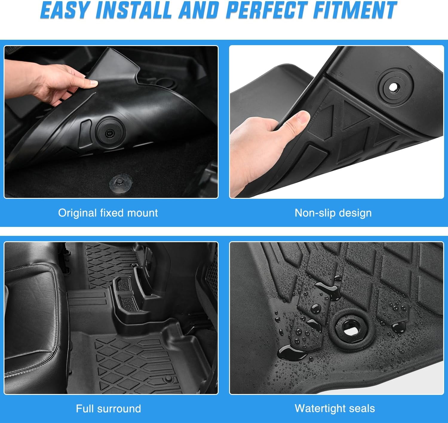 Nilight Waterproof Custom-fit Heavy-duty Floor Mats for Jeep Grand Cherokee L 2021-2025