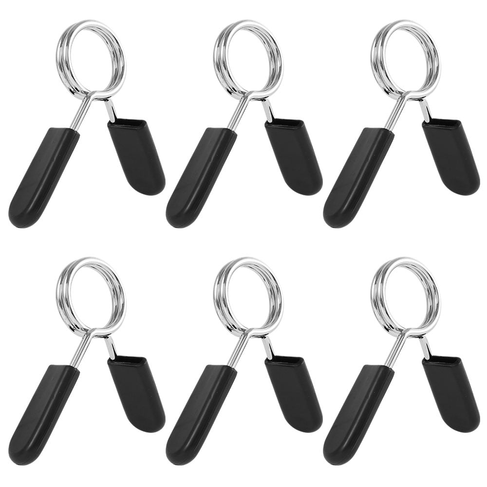 6Pc Dumbbell Barbell Bar Lock Weight Clamp Bars Spring Collar Clips Standard 1''