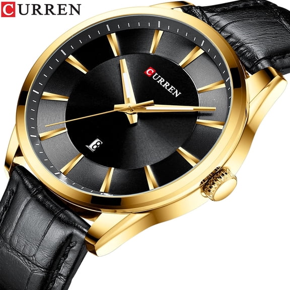 CURREN Male New Quartz for Leather Strap Brand Business Wristwatches