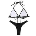 thumbnail image 1 of Sonducket Tankini sin mangas de 2 piezas de Color sólido, traje de baño Sexy de cintura alta con abertura, traje de baño para fiesta en la piscina, Ropa interior Negro S Sonducket AP010457-07, 1 of 6