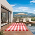 thumbnail image 3 of Red White Plaid Outdoor Rug for Patio/Deck/Porch, Non-Slip Large Area Rug 5 x 7 Ft, Modern Farmhouse Buffalo Check Gingham Indoor Outdoor Rugs Washable Area Rugs, Reversible Camping Rug Carpet Runner, 3 of 8
