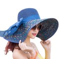 thumbnail image 1 of TheFound Straw Hat with Wide Brim Bow Decoration UV Protection Cap, 1 of 4