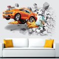 thumbnail image 3 of Etiqueta engomada de la pared de la rotura del coche 3D extraíble dormitorio papel pintado decorativo calcomanías de PVC tatuaje Scienceny JJ13207-00, 3 of 5
