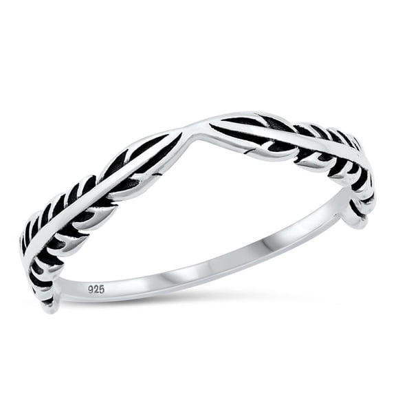 Eternal Youth Fern Leaves Ring .925 Sterling Silver Band Jewelry Female Male Unisex Size 10