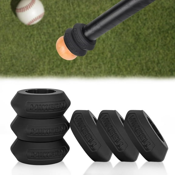Adoreal 6 PCS Baseball Bat Grip Choke Up Rings Bat Choke with Baseball Bat Weighted Swing Knob 15 OZ for Baseball Softball Teeball Tball Swing Training Baseball Bat Accessories