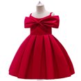 thumbnail image 2 of HAWEE Robe de Demoiselle d'Honneur pour Petite Fille, Nœud, Pageant, Fête, Mariage, Robes Formelles, Bal, Robes de Soirée pour 3-8 Ans, 2 of 6