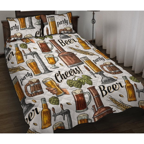 Juego de Cama Colcha Beer Cheer Pattern