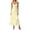 Yellow, variant on Women's Bohemian Style Dress Slim Shoulder Strap Square Neck Mid Length Beach Party