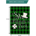 thumbnail image 4 of St Patricks Day Green Black Buffalo Plaid Clover Magic Hat House Flag Vertical Double Sided St Patricks Day Yard Outdoor Decoration 28 x 40 Inch (HF-D), 4 of 6