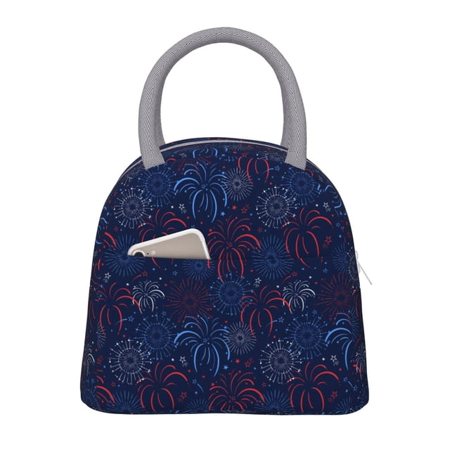 Disketp Firework Bolsa Térmica para Almuerzo, Lonchera con Abertura Amplia y Gran Capacidad, Organizador Reutilizable para Mujeres, Hombres y Adultos