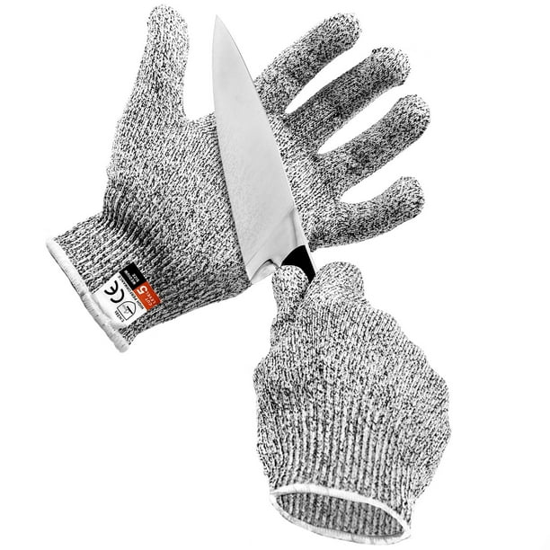 Biltek Cut Resistant Gloves Food Grade Level 5 Protection Safety Kitchen Cuts Gloves Gray