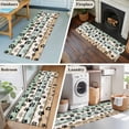 thumbnail image 5 of Teal Brown Paw Print Runner Rug 2x6 FT,Non Slip Hallway Rugs,Vintage Farmhouse Wooden Grain Washable Soft Floor Carpet Throw Runner Carpet Long Rugs for Entryway Kitchen Bedside Sliding Door, 5 of 8
