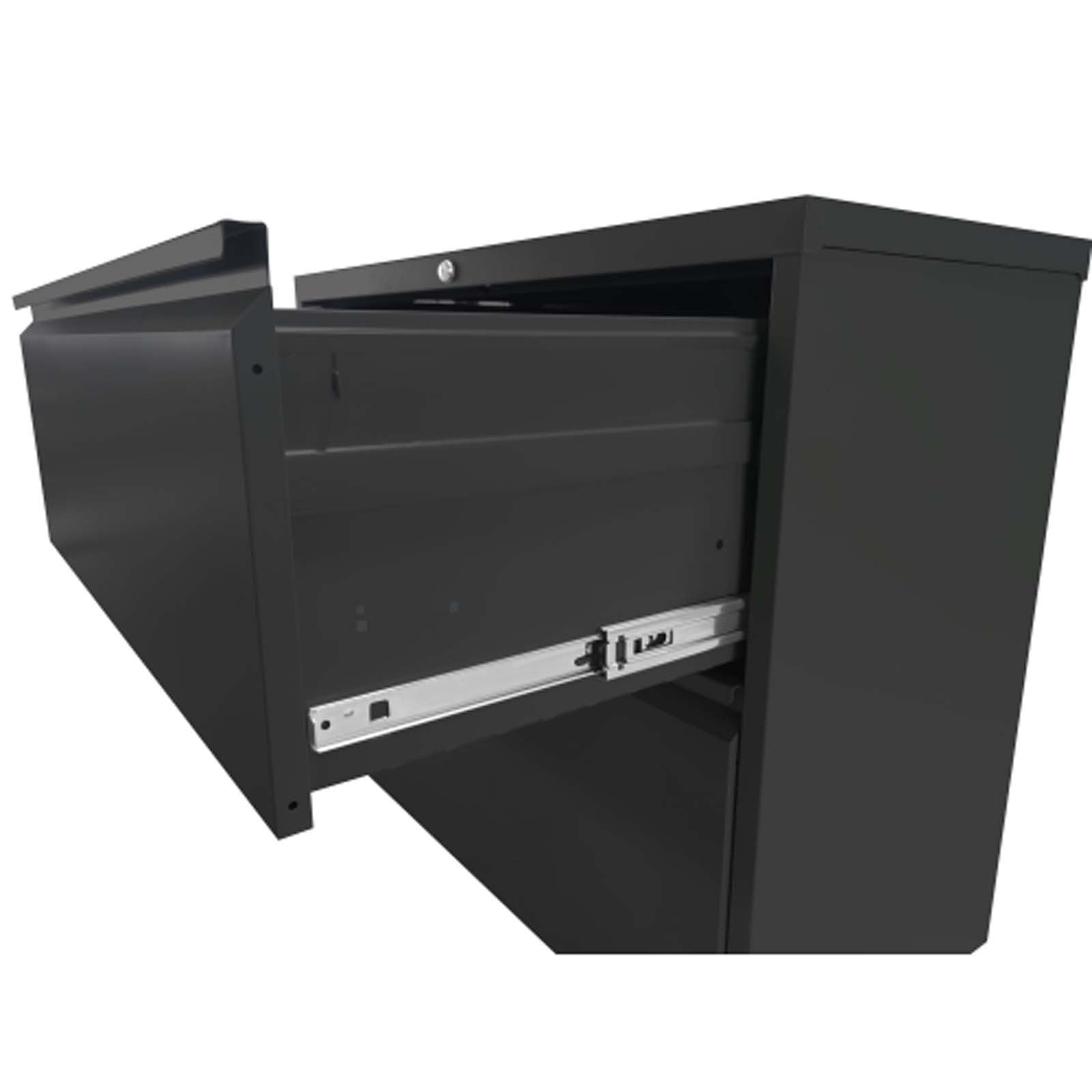 Tall 4 Drawer File Cabinet with Lock - Metal Drawer Cabinet, Office Lateral File Cabinets for Home Office/Study, Wide Storage for Multiple Paper Sizes (Black)