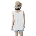 thumbnail image 6 of Asxite Tank Tops for Women Plus Size Sleeveless Solid Color Round Neck Pleated Wide Strap Casual Blouse, 6 of 6