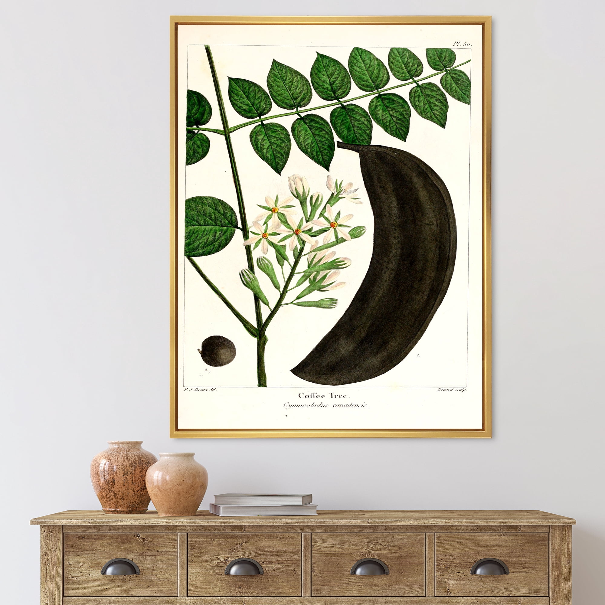 Designart 'Ancient Plant Life IX' Traditional Framed Canvas Wall Art Print