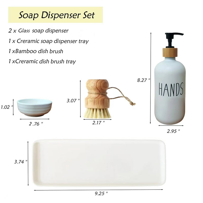 MR.SIGA Dish Soap Dispenser & Holder, Bamboo Dish Brush with Soap Disp