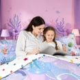 thumbnail image 5 of meiyoeat watercolor Sea Life Coral 7-Piece Twin Bedding,Ocean Initial A Bedding Comforter Set,Reversible, 5 of 7