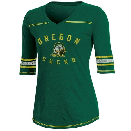 - Women's Russell Green Oregon Ducks Fan Half-Sleeve V-Neck T-Shirt