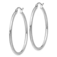 thumbnail image 2 of 10K White Gold 2mm Round Hoop Earrings, 2 of 6